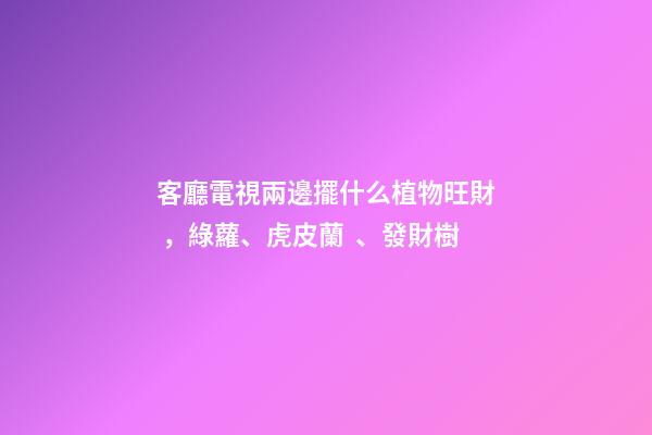 客廳電視兩邊擺什么植物旺財，綠蘿、虎皮蘭、發財樹